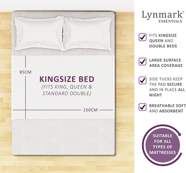 King Size Bed Pad With Tucks - White Lynmark