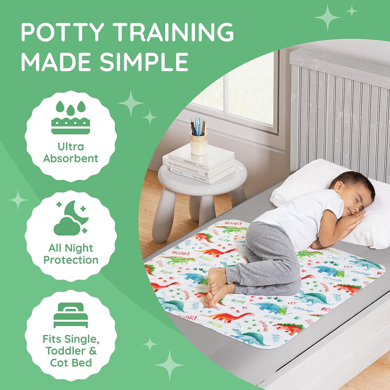 Potty Training Bed Pad Without Tucks - Available in 4 Colorful Designs Lynmark