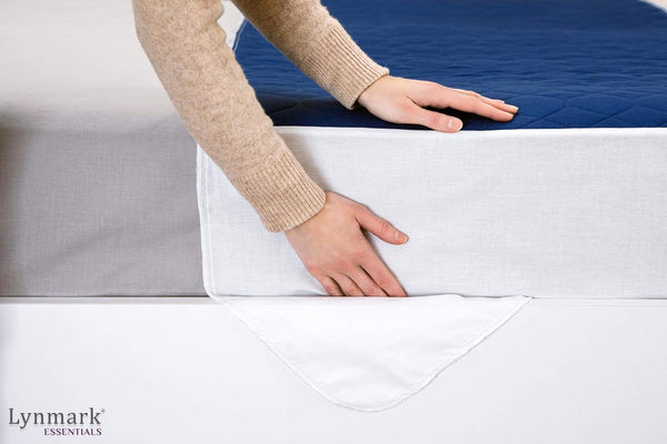 King Size Bed Pad With Tucks - Anti-Stain Navy Sheet Lynmark