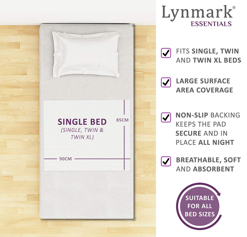 Single Size Bed Pad Without Tucks - White Lynmark