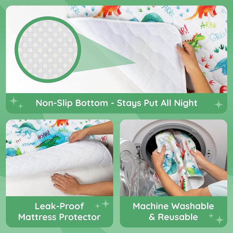 Potty Training Bed Pad Without Tucks - Available in 4 Colorful Designs Lynmark