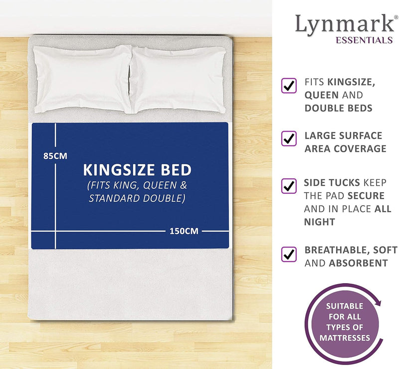 King Size Bed Pad With Tucks - Anti-Stain Navy Sheet Lynmark