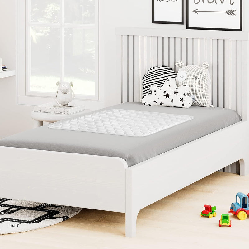 Potty Training Bed Pad For Toddler & Single Size Bed - White Lynmark