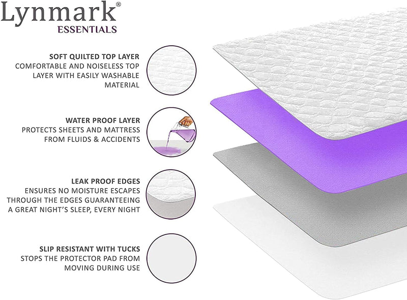 Super King Size Bed Pad With Tucks - White Lynmark