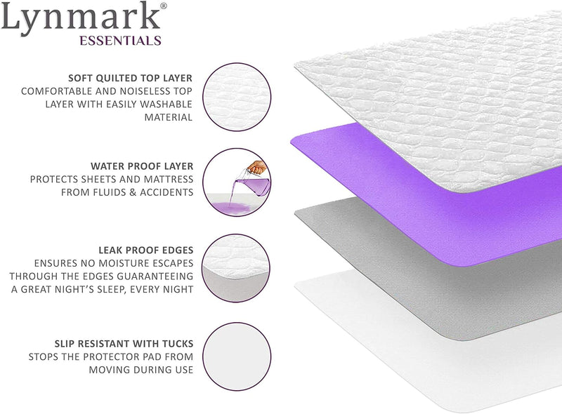 King Size Bed Pad With Tucks - White Lynmark