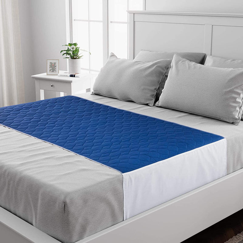 King Size Bed Pad With Tucks - Anti-Stain Navy Sheet Lynmark